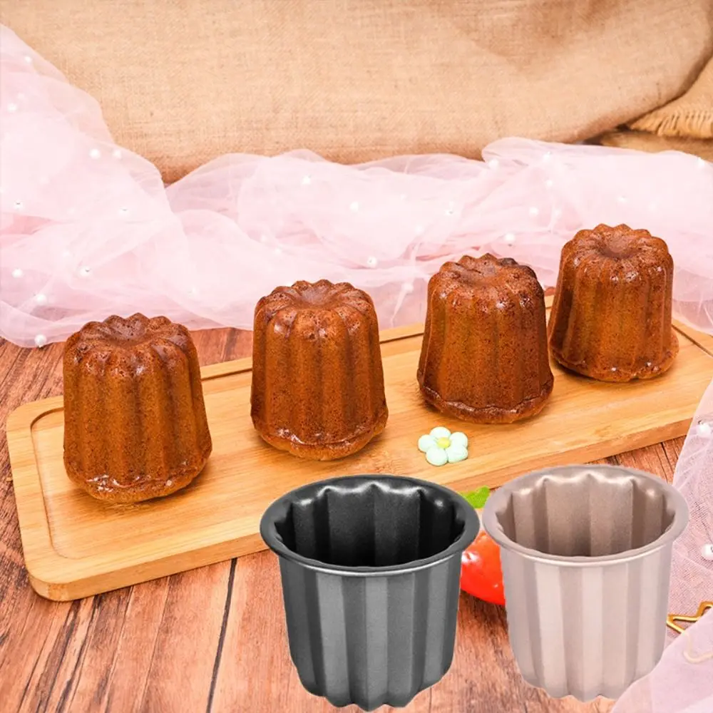 

Mini Carbon Steel Canele Baking Molds Non-Stick Heat Safe Muffin Cup Mold Single Cavity Cupcake Pans French Desserts