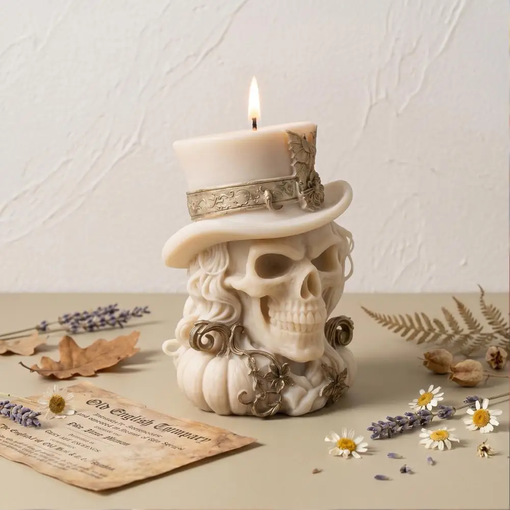 3d Skull Candle Mold Skull Candle Mold 3d Cowboy Skull Silicone Mold Halloween Skeleton Candle Epoxy Resin Casting for Soap Wax
