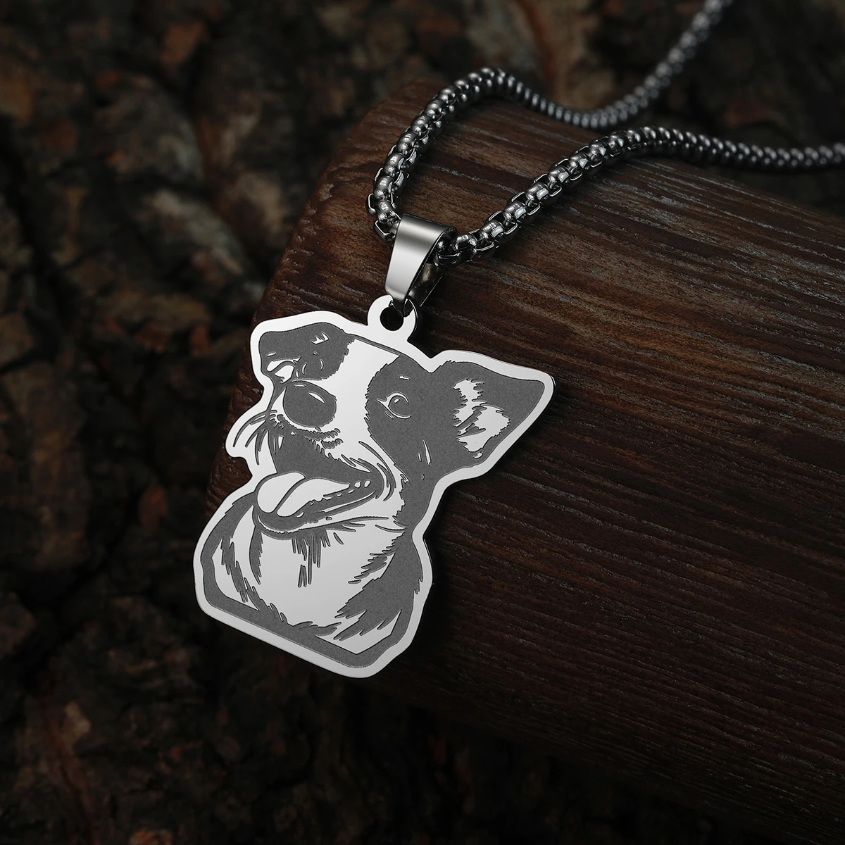 Kinitial Cute Dog Puppy Pendan - Mens Dog Tag Necklace ulasan dan harga