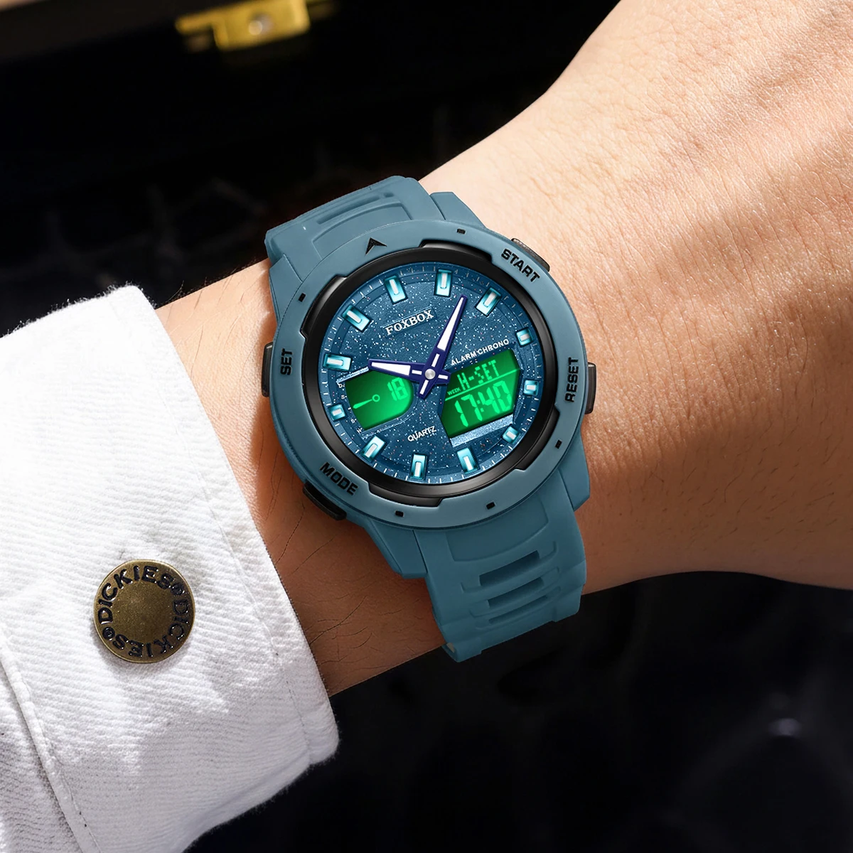 FOXBOX New Men LED Digital Watches Luminous Fashion Sport Waterproof Watches For Man Date Army Military Clock Relogio Masculino - view 2