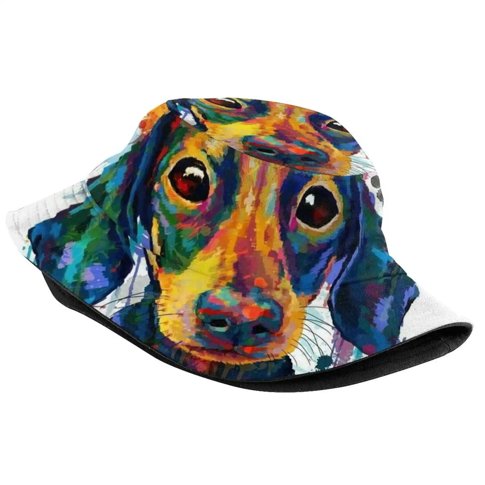 Dachshund Dog Art Sun Cap Fisherman Hat Bucket Hats Dogs Pets Puppy Funny Animals Dachshunds Weiner Dog Wiener Dog Hot Dog