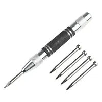 Automatic Centre Punch With 4xNeedles Adjustable Spring Loaded Metal Drill Tool Hand Tools For Metal Wood Glass