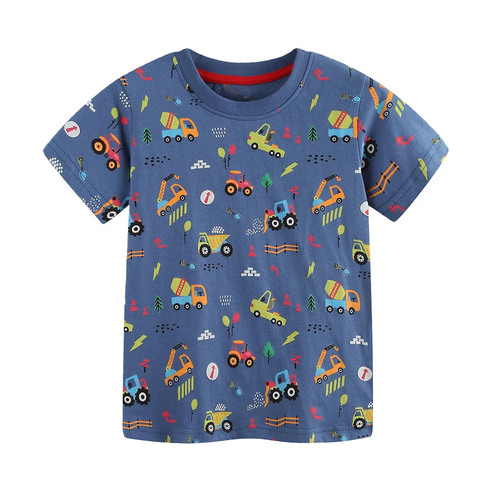 

Jumping Meters 2-7T Cars Boys T-Shirt Short Sleeve Summer Costume Top for Toddler Kids Boys Girls Educational Fun Clothing