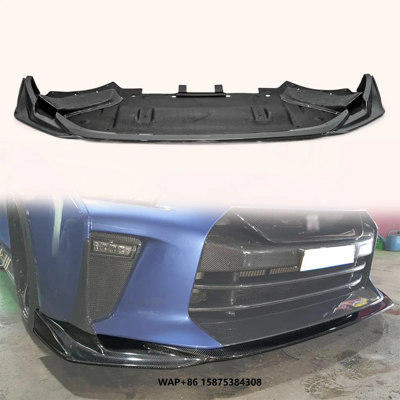 High Quality Partial Carbon Fiber Front Diffuser for Nissan MY17 R35 GTR TS Style Use with TS Style Front Bumper Only