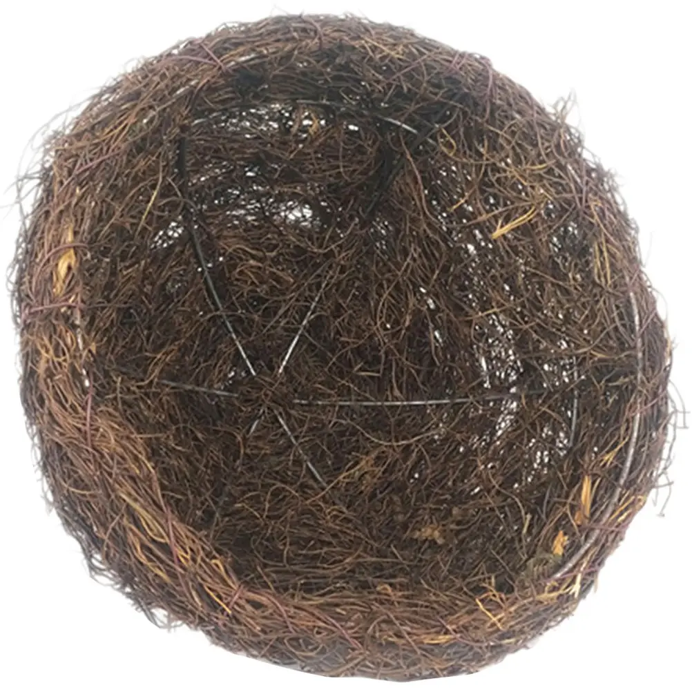 Handwoven Rattan Bird Nest Lampshade Outdoor Garden Decoration Solar Lamp Cover Natural Farmhouse Style Light Shade for Patio