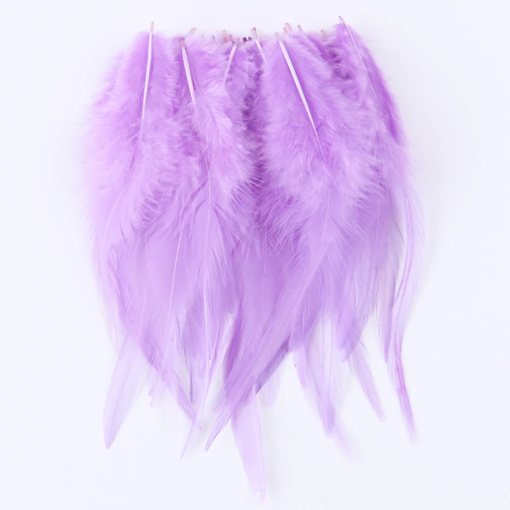 Hellviolette natürliche Hühnerfedern, 8–12 cm, 200 Stück, weiche, flauschige Federn für DIY-Bastelarbeiten, Hochzeitsfeier, Dekoration, Kostümverzierung