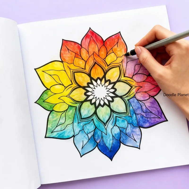 Libro de Dibujo y Colorear para Adultos, con Mandala para Meditación y Descompresión, 36 Diseños Diferentes, Excelente Regalo