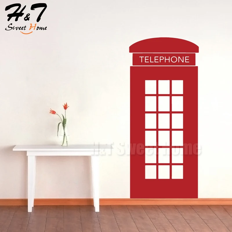 

London Telephone Booth Stickers Box Removable Vinyl Wall Sticker Decal Bedroom Home Decoration Home Decor