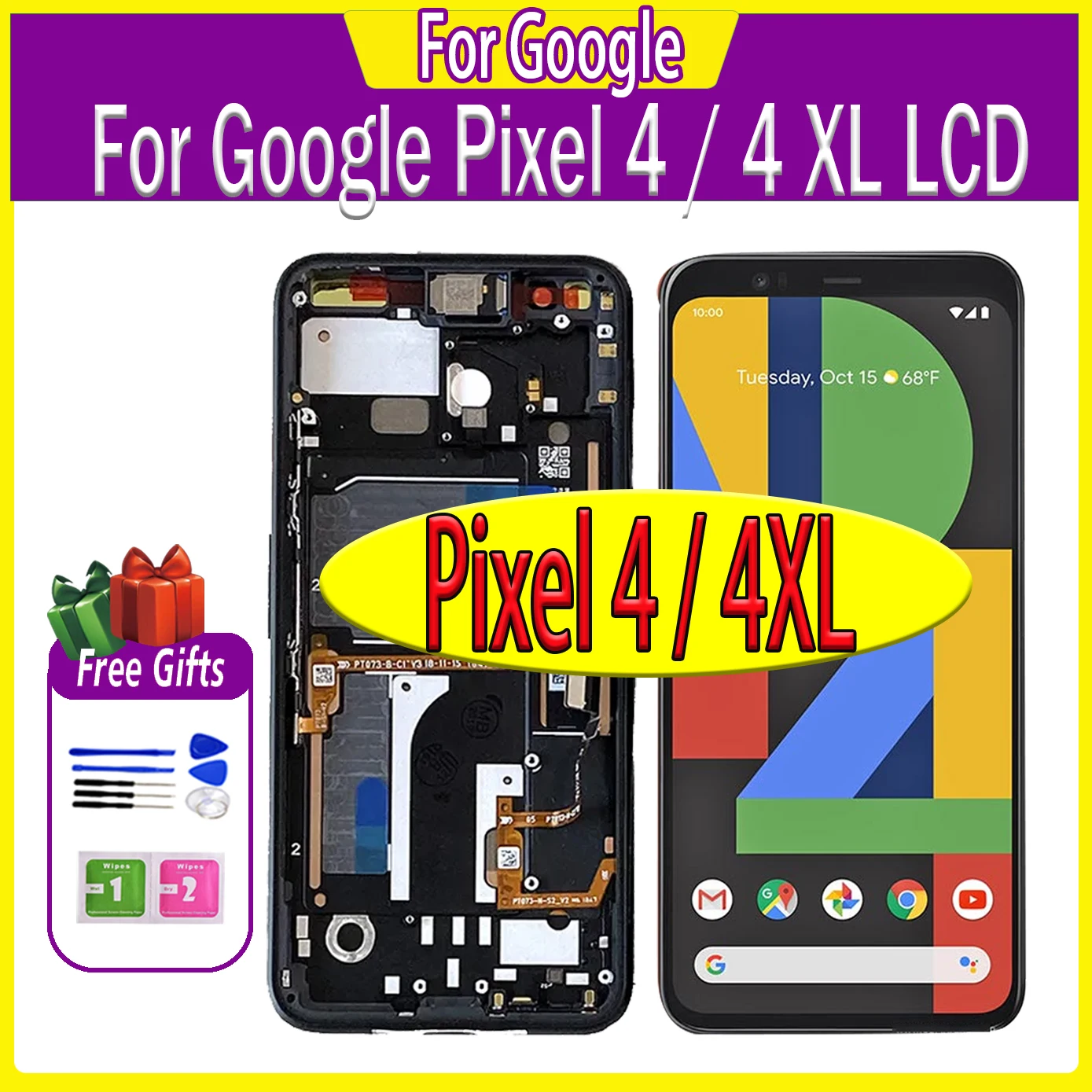 

ЖК-дисплей для Google Pixel 4 Pixel4 G020M, сенсорный экран для Google Pixel 4 XL 4XL G020P, панель с цифровым преобразователем