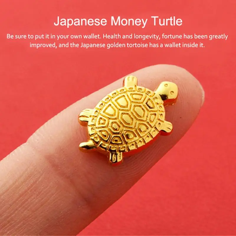 Feng Shui Money Turtle Temple Mini Golden Tortoise Guarding Praying Lucky Wealth Home Decor Lucky Gift Miserly Turtle