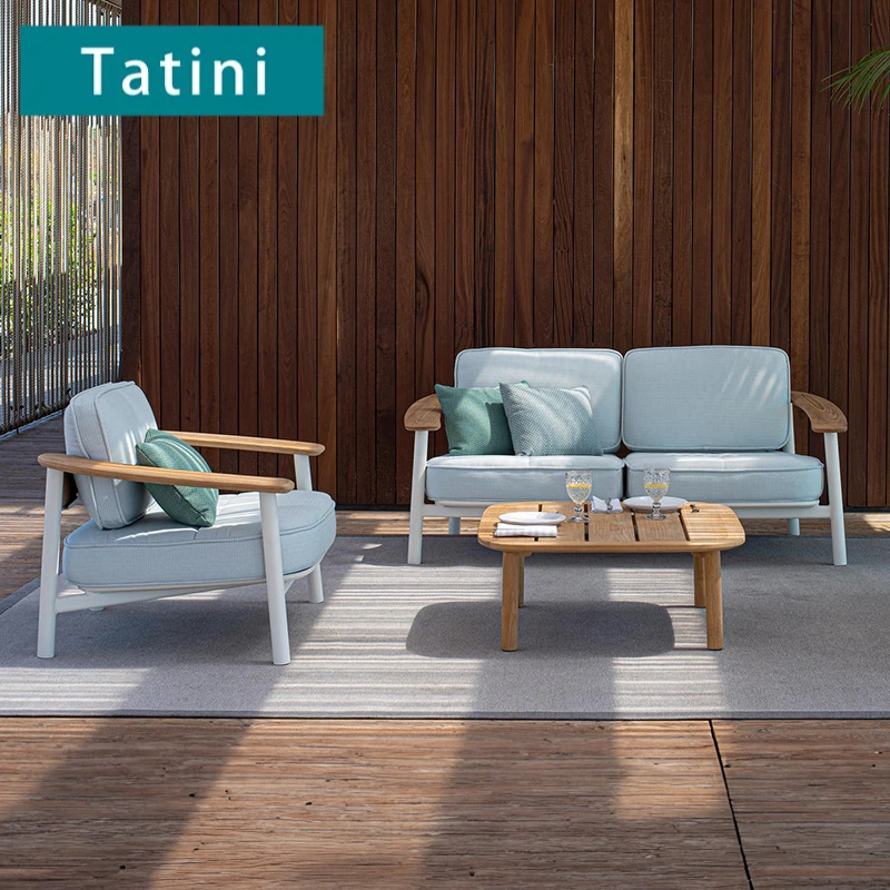 Outdoor Leisure Sofa Courtyard Patio Hotel Garden Aluminum Alloy Waterproof And Sunscreen Villa Teak Furniture