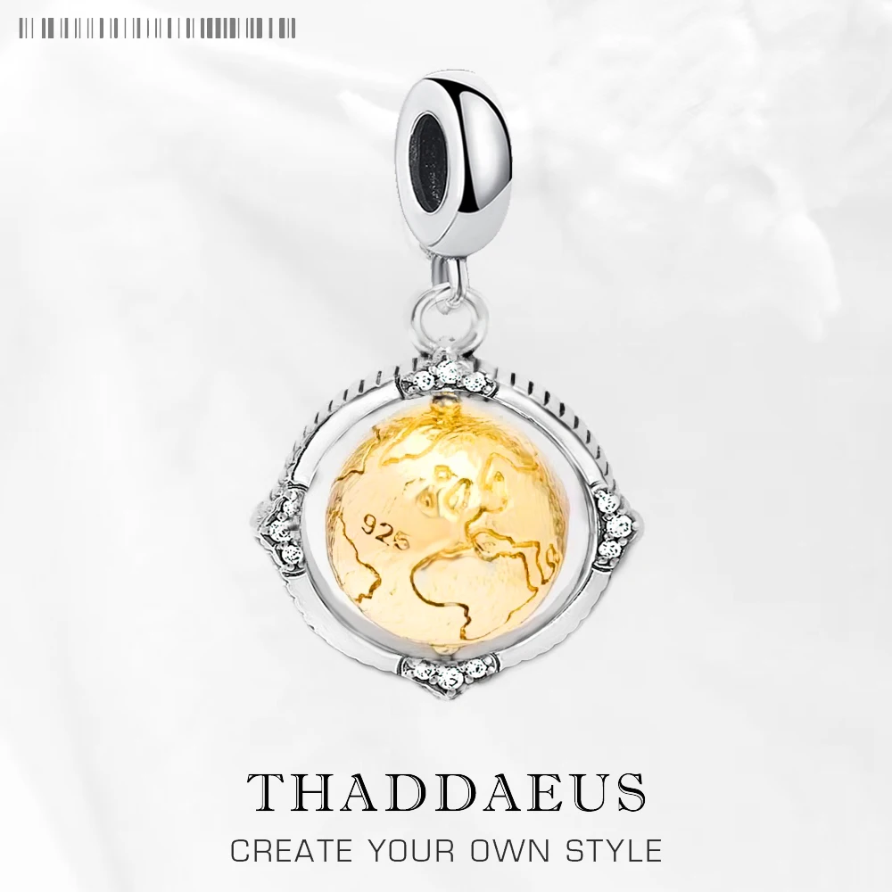 

Revolving Vintage Globe Charm The World of Rebels Sterling Silver 925 Fashion Jewelry Women Men Gift