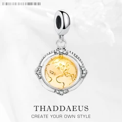 Revolving Vintage Globe Charm The World of Rebels Sterling Silver 925 Fashion Jewelry Women Men Gift