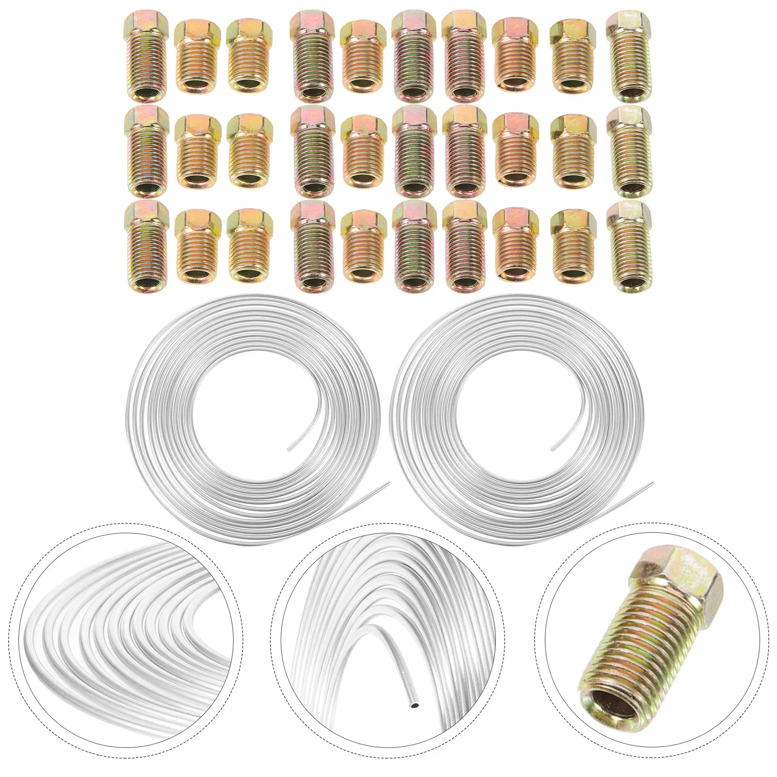 30Pcs Car Brake Cable Zinc Liquid Fuel Line Suitable Oil Pipeline Brake Line Wire 25 Inch Car Fuelcable