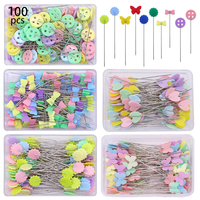 100Pcs Dressmaking Pins Embroidery Patchwork Pins Sewing Embroidery Quilting Tools Needle Sewing DIY Sewing Accessories Tools