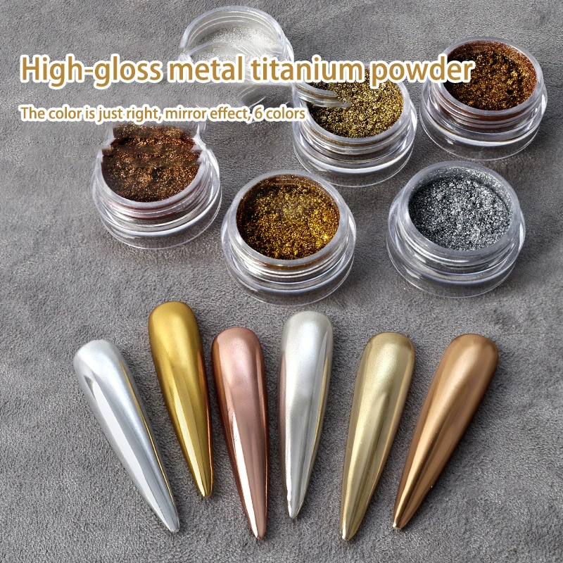 1pcs Nail Glitter Metallic Rubbing Dust Gel Polish Pigment Shinning Metal Manicure Decor Magic Mirror Powder Gold Silver Chrome