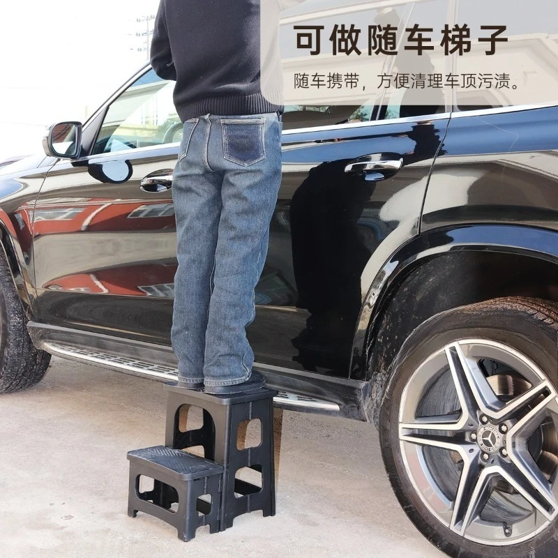 Household Foldable Stool Two or Two Steps Household Plastic Climbing Steps High and Low Pedal  High and Low Ladder Stool
