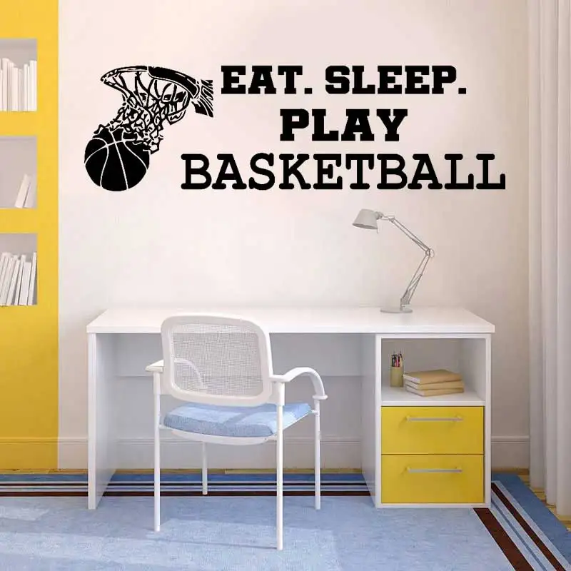 Lifestyle Basketball Fans Room Dress Up Decals Teen Kids Basketball Training Gym School Activity Room Decor Vinyl Wall Stickers