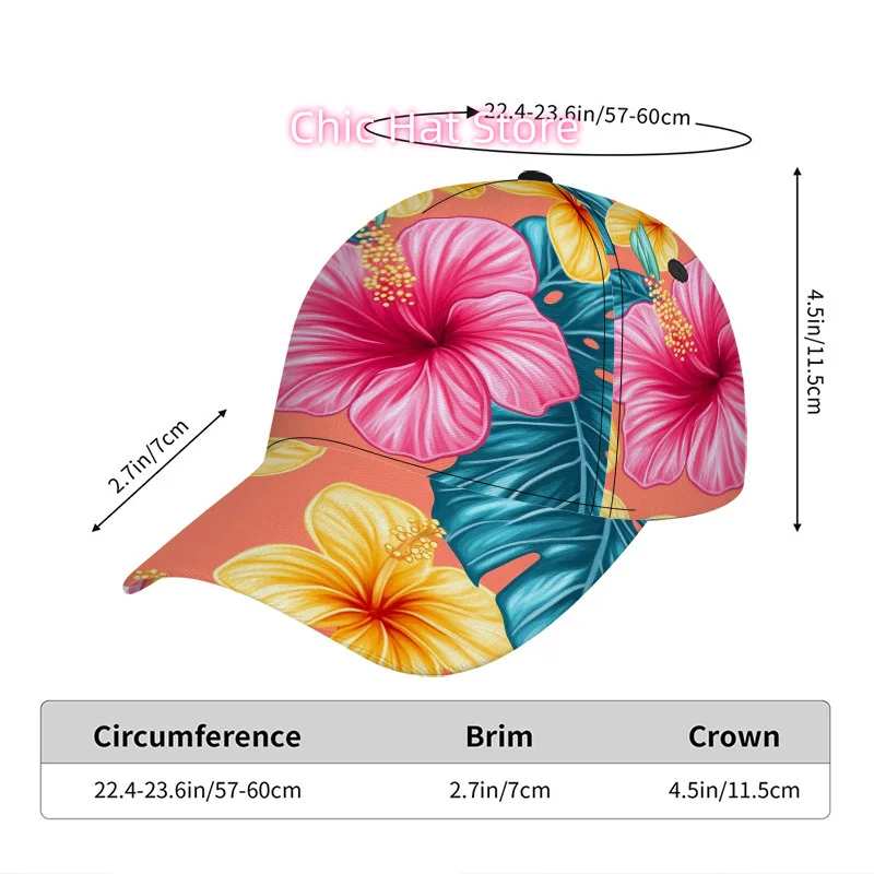 1pc Tropical Floral Arrangement Print Classic Baseball Cap | Lightweight Adjustable Duckbill Hat, Ideal for Daily Wear, Comforta