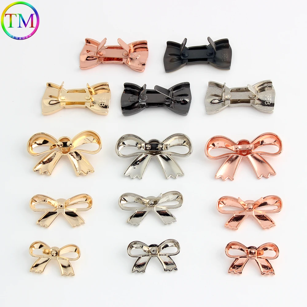 20-120PCS 45/37/30mm Alloy Plating DIY Handmade Accessory Decorative Buckle Butterfly Knot Adorn for Bag Garments Shoes Fittings