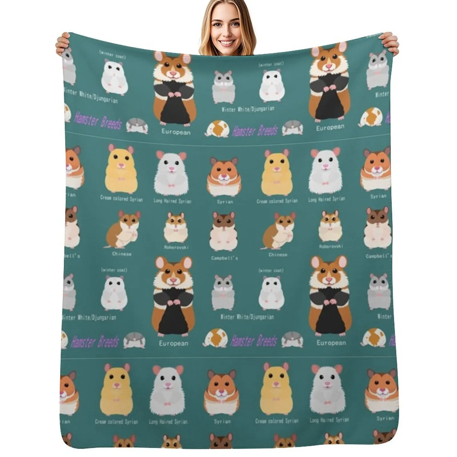 

Hamster Breeds syrian hamster Throw Blanket Stylish Warm Blanket for Living Room Bedroom