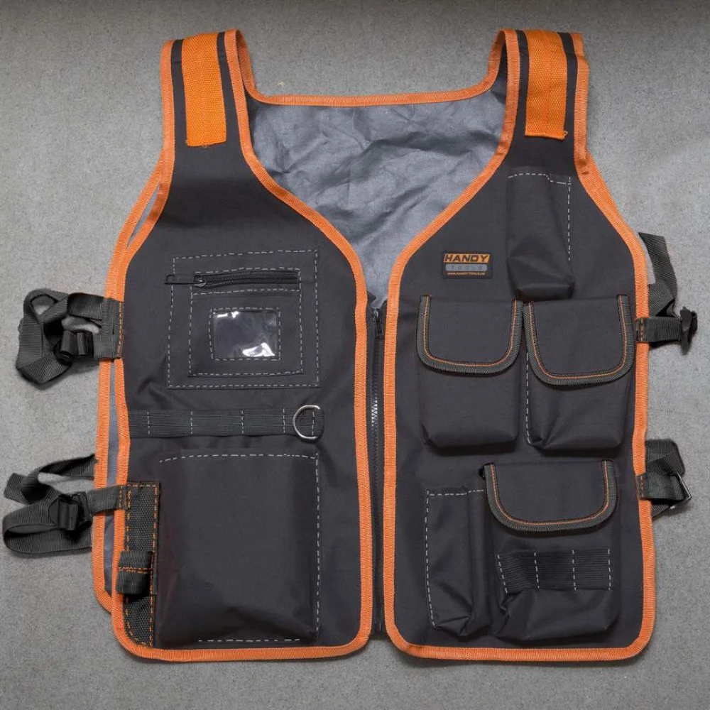 2023 High Quality Oxford Cloth Tool Vest with Adjustable Straps Waist Bag Tool Vest Work Vest for Carpenters Electricians Men