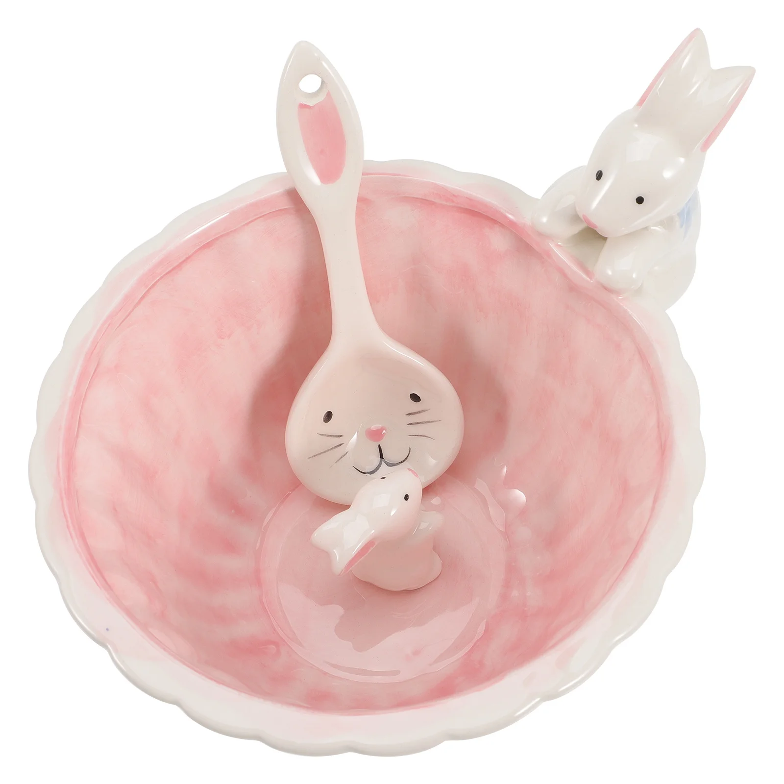 

1Set Ceramic Rabbit Bowl Cartoon Design Multi-Function Food Bowl Soup Rice Dessert Salad Ice Cream Pudding Snacks Storage