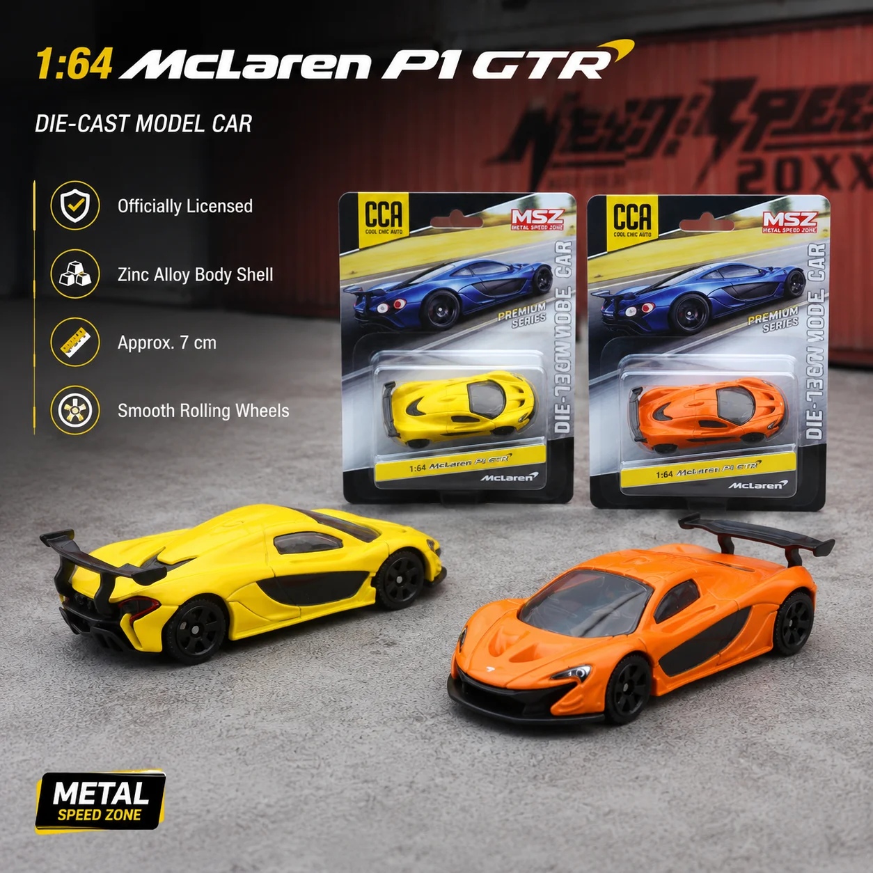 CCA 1:64 McLaren P1 GTR Supercar Miniature Model 1:64 3