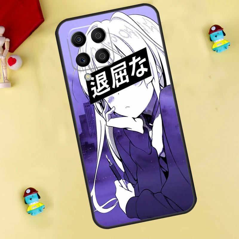 Sad Anime Aesthetic Senpai Phone Case For Samsung Galaxy M13 M23 M33 M53 M11 M21 M31 M51 M14 M54 M30s M20 M12 M32 M52