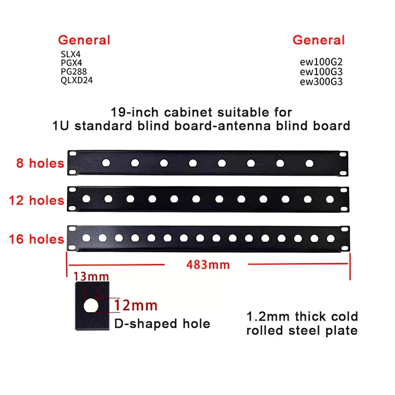 For Sennheiser Shure Micro Receiver-SLX4 PGX4 PG288 EW100G2 G3 Wireless Microphone Rack Mounting Bracket Kits