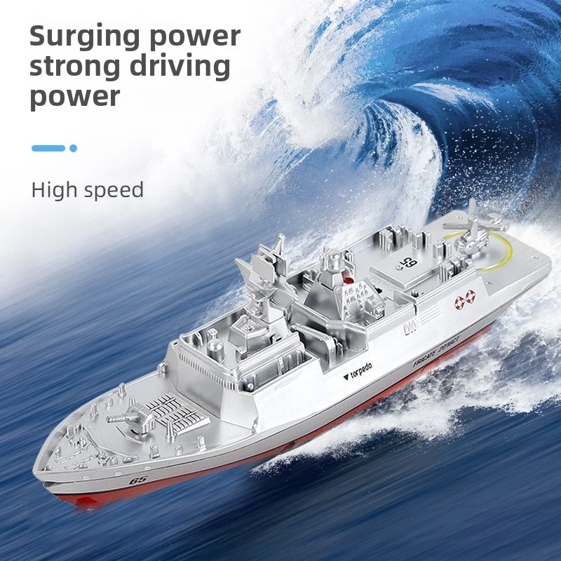 Natale 2.4g telecomando senza fili distruttore radiocomandato elettrico nave bambini acqua giocattolo distruttore barca rc all'ingrosso