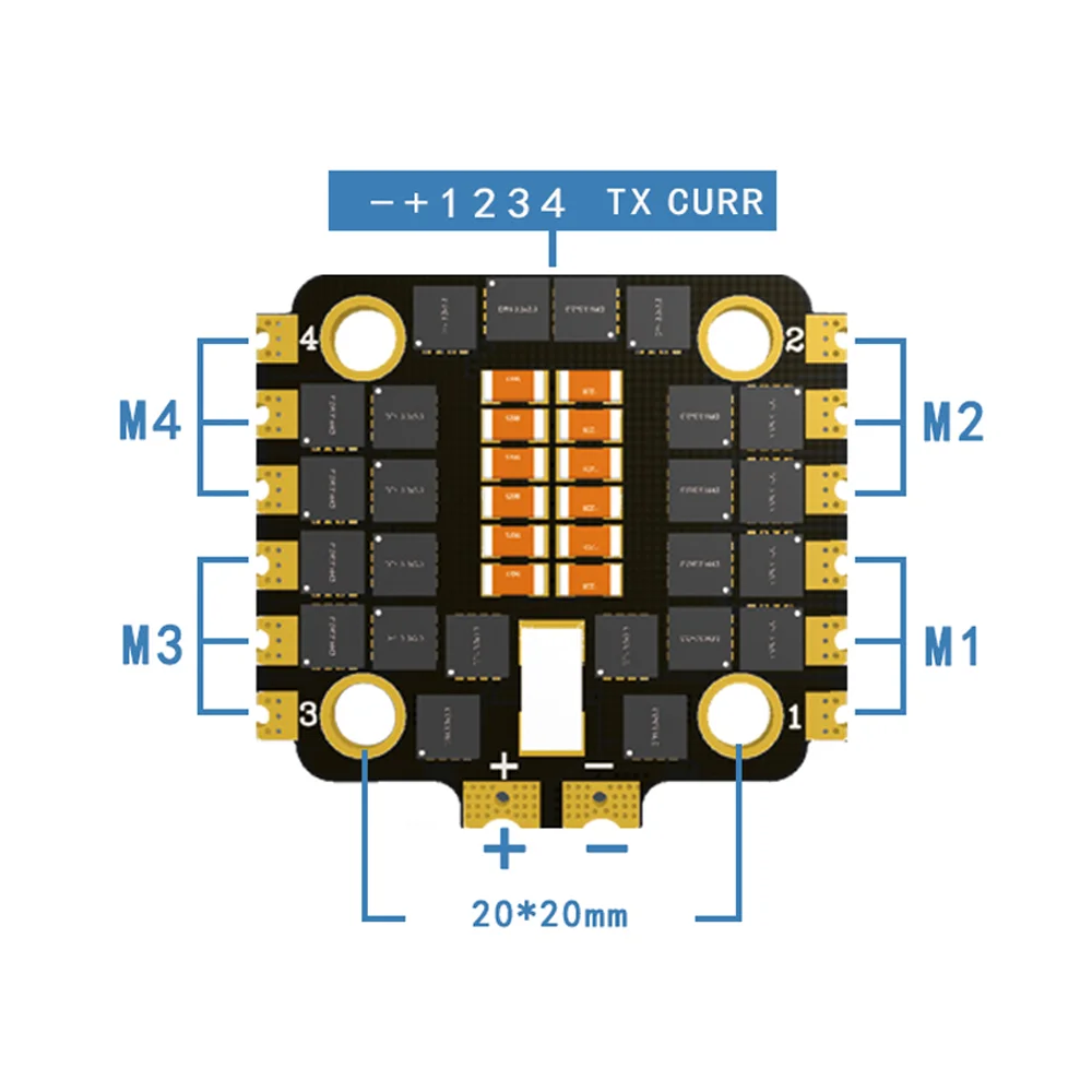 VoidFlyFPV ESC BLHeli-32 40A 4-In-1 20x20mm 2S-6S DShot600 For RC Drone Racing Freestyle FPV Quadcopter Electronic Speed Con