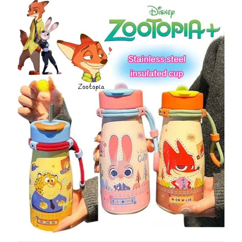 

Disney Zootopia Judy Hopps Nick Wilde персонализированный креативный термос пара двухмерная портативная соломенная чашка подарок на день рождения