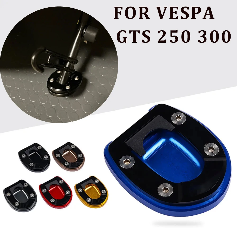

Motorcycle Side Stand Extender Kickstand Enlarge Support Extension Foot Pad Support Plate For Vespa GTS 250 300 2013 - 2024