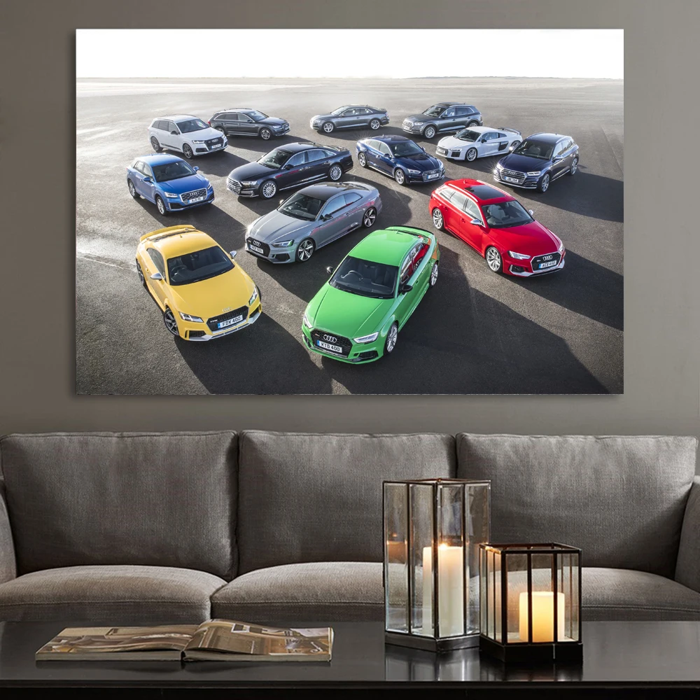 Supercar Audis Family RS3 RS4 TT R8 Luxury Cars Wall Art Posters and Prints Modern Canvas Painting Home Room Decoration