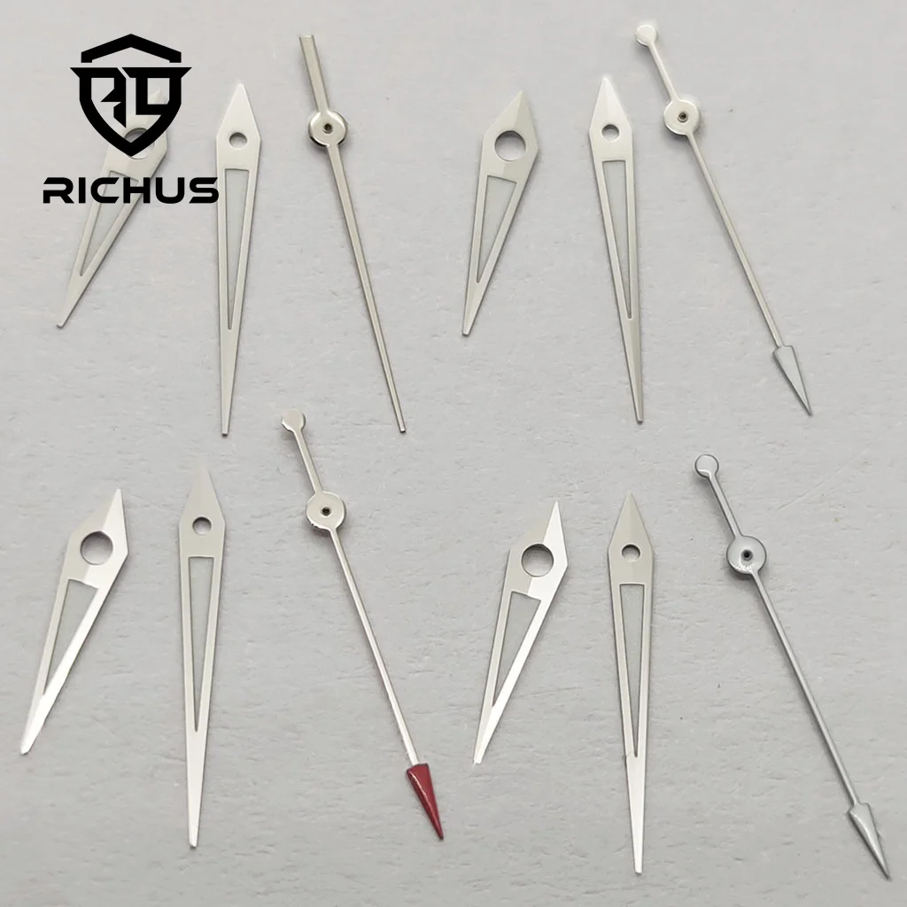 RICHUS VH31 Watch Hands Silver Watch Hands Green Luminous Fit VH31 Movement Watch Accessories