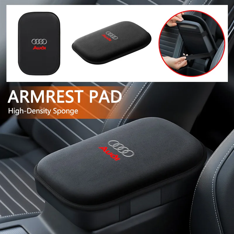

Car Plush Armrest Pad Center Console Cushion Armrest Height Booster Pad For Audi A3 A4 A5 A6 Q3 Q5 Q7 RS S3 S4 S5 Sline Sticker