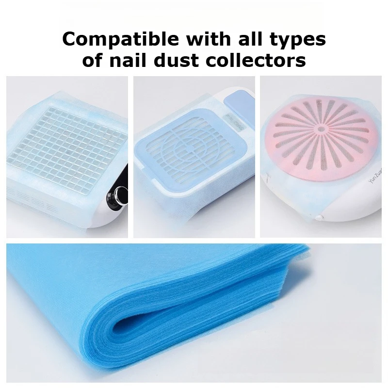 3Colors Disposable Non-woven Filter Cotton For Nail Dust Collector Cuttable Dust Screen Manicure Salon Nail Art Tool Supplies