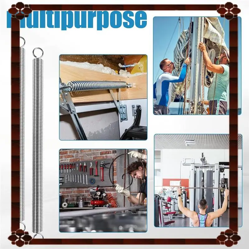 نوابض تمديد توصيل 24 ساعة 3/8 بوصة × 6-1/2 بوصة، 0.047 بوصة خطافات مزدوجة من الفولاذ الربيعي للإصلاح الميكانيكي والمرآب الصناعي