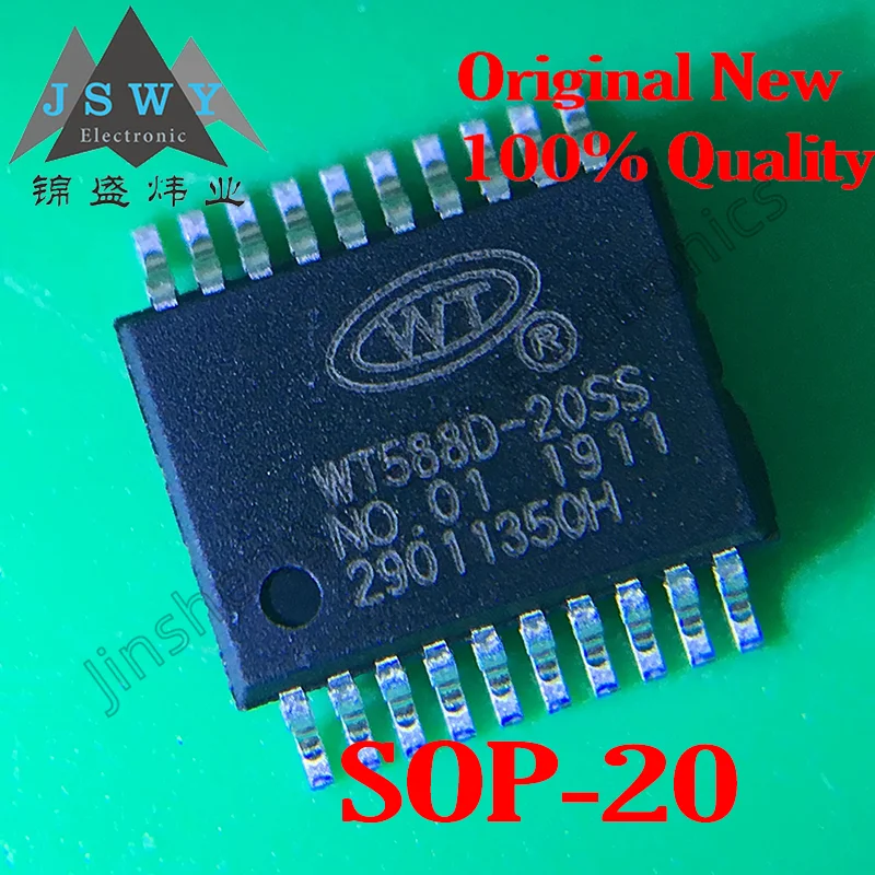 5PCS WT588D-20SS WT5880-20SS SMD SSOP-20 voice USB driver chip IC 100% brand new and authentic free shipping products