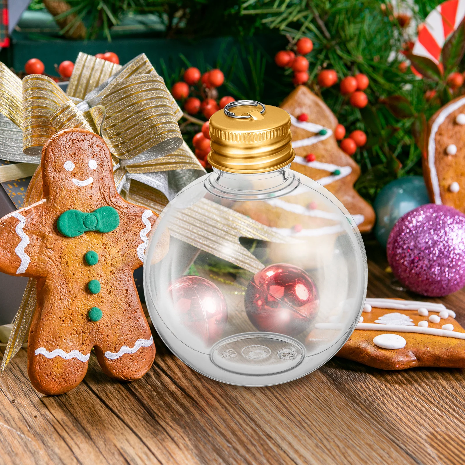 

12Pcs Transparent Round Bulb Bottle Creative Light Bulb Shaped Candy Jar Hanging Ornament Present Packaging Wedding Party Bar