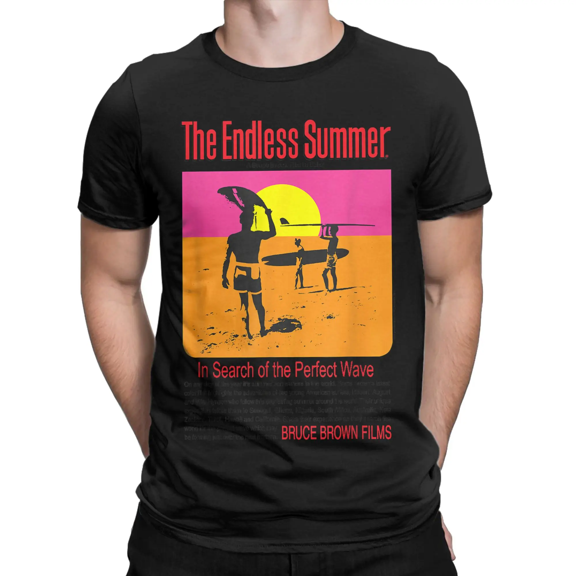 The Endless Summer 1966 Classic Surf Movie 60s Men T Shirts Tee Shirt Short Sleeve O Neck T-Shirts Cotton Printed Clothes