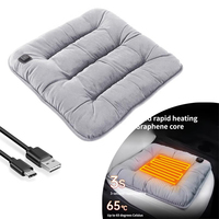 Heated Graphene Winter Plush Seat Cushion 12V Car Universal USB Electric Heating Single-Chip Pad Accessories