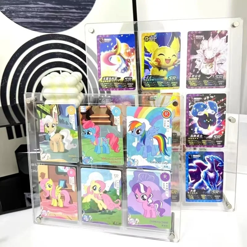 Soporte de exhibición de tarjetas de Anime magnético acrílico de alta transparencia con Base adecuado para tarjetas de Anime, tarjetas de estrella, tarjetas de juego, exhibición de tarjetas