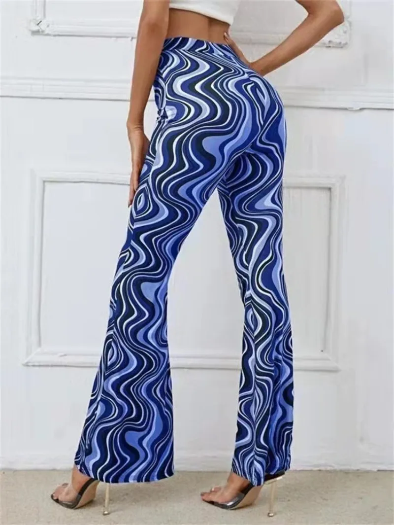 

Mall Goth Ripple Print Women High Waist Wide Leg Pants Jeans Loose Streetwear Casual Fashion Y2k 2024 Summer Bottoms Trousers