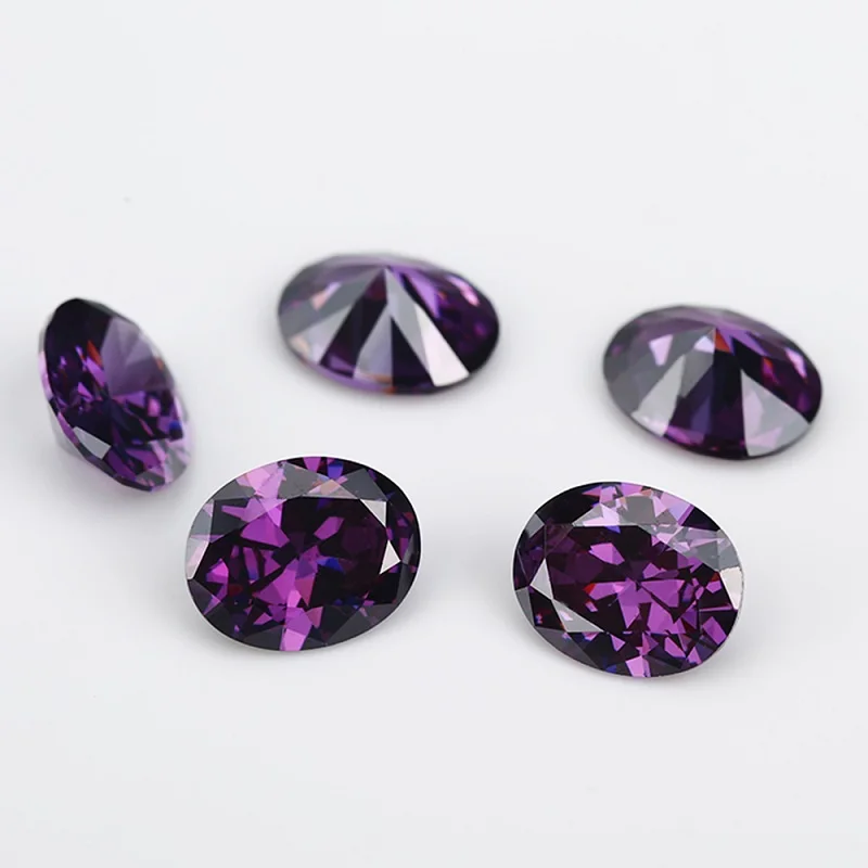 Oval Cubic Zirconia Stone White OliveGreen Pink Garnet Amethyst Mix 5 Color 5A Loose CZ Synthetic Gemstone 3x5~10x12mmZircon