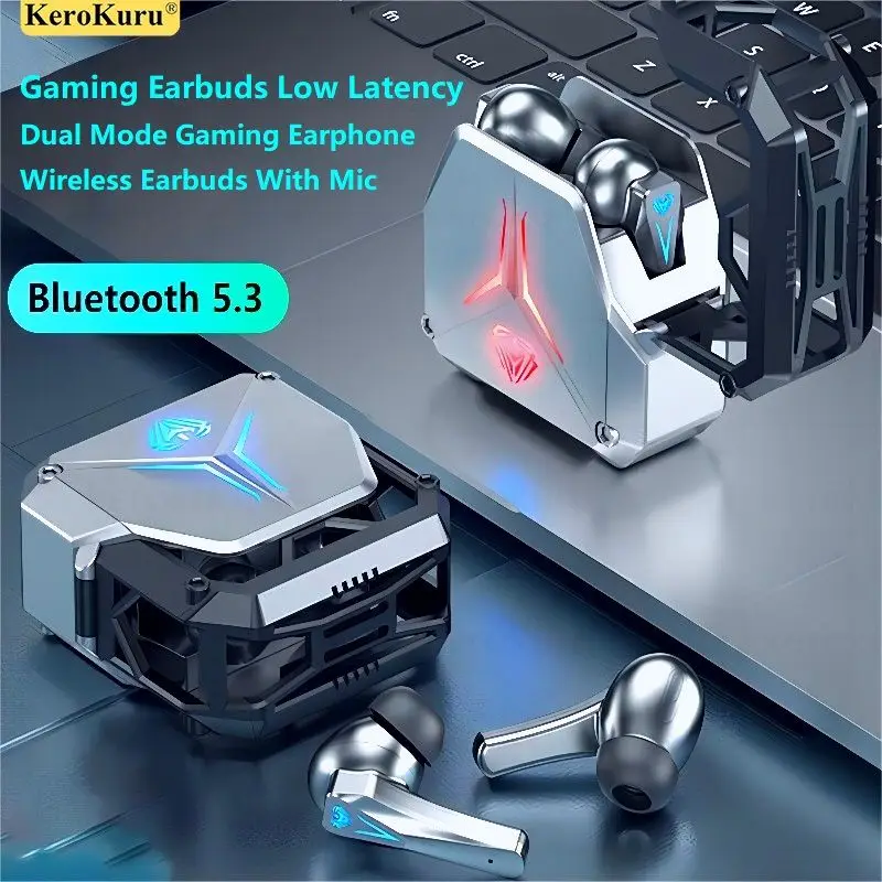 

TWS Gaming Earbuds Low Latency Bluetooth Earphones Stereo Wireless Bluetooth 5.3 Headphones Gaming mecha Touch Control Headset