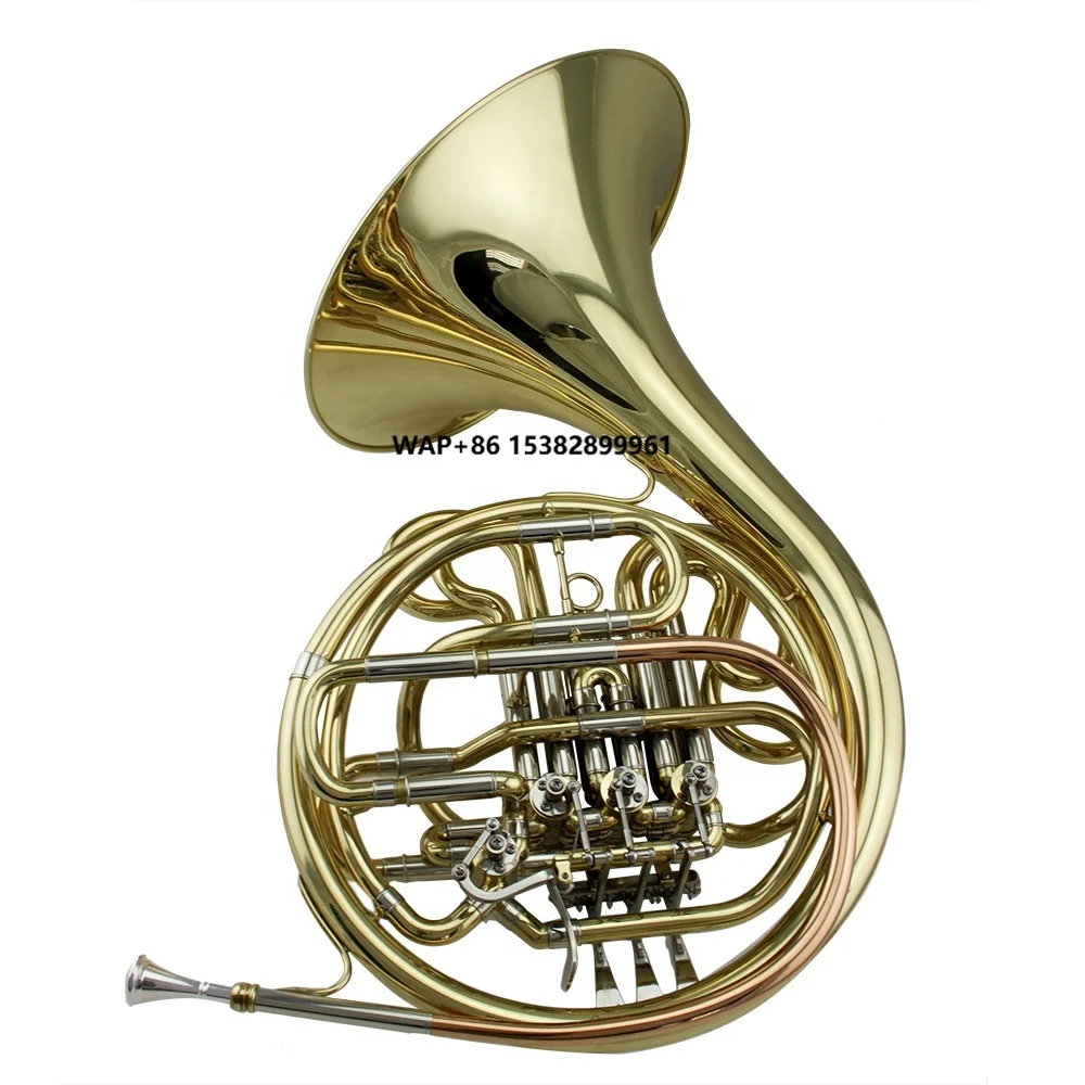 Gold Lacquer 4-key Double French Horn