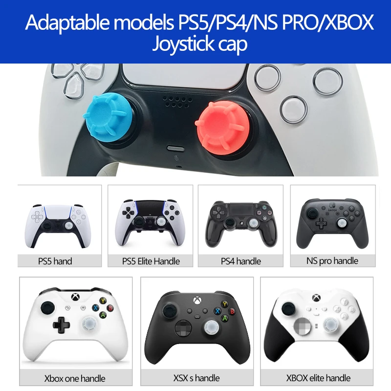 Manopole per pollice con copertura per joystick in silicone morbido per PS4 PS5 Cappucci per stick per console Xbox per accessori di gioco Switch Pro