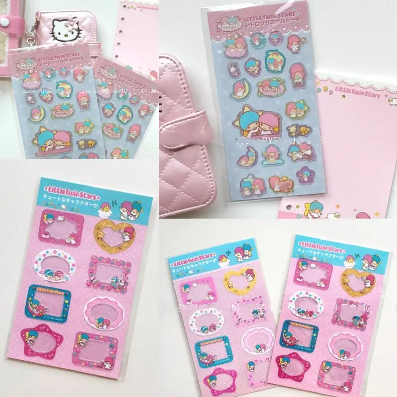 New Sanrio Little TwinStars Photo Frame Bubble Stickers Dreamy Collection Handheld desktop Star card book DIY decorative toys
